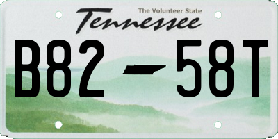 TN license plate B8258T