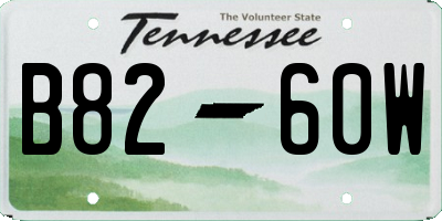 TN license plate B8260W
