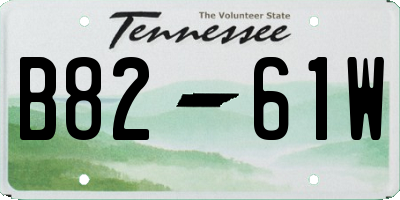 TN license plate B8261W
