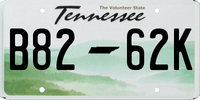 TN license plate B8262K