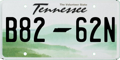 TN license plate B8262N