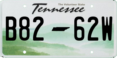 TN license plate B8262W