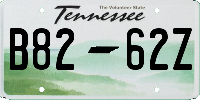 TN license plate B8262Z