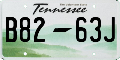 TN license plate B8263J