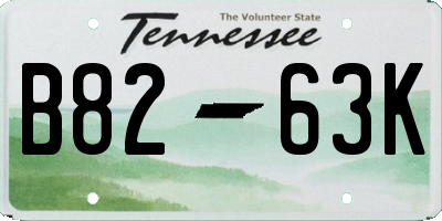 TN license plate B8263K