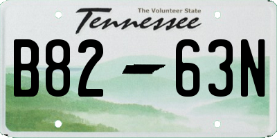 TN license plate B8263N
