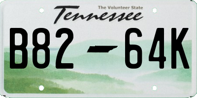 TN license plate B8264K