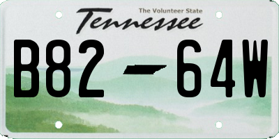 TN license plate B8264W