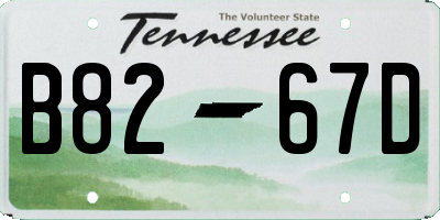 TN license plate B8267D