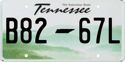 TN license plate B8267L