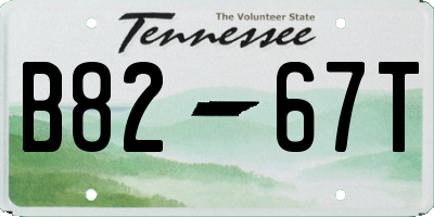 TN license plate B8267T