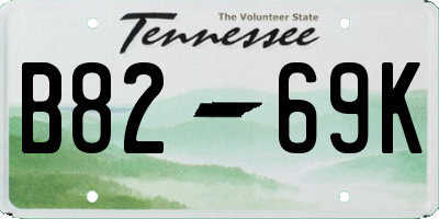 TN license plate B8269K