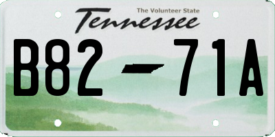 TN license plate B8271A