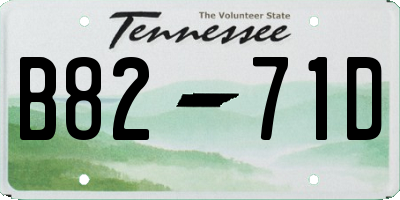 TN license plate B8271D