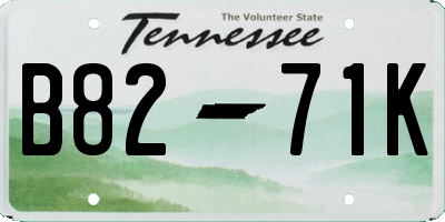 TN license plate B8271K