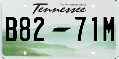 TN license plate B8271M