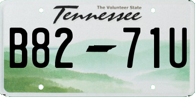 TN license plate B8271U