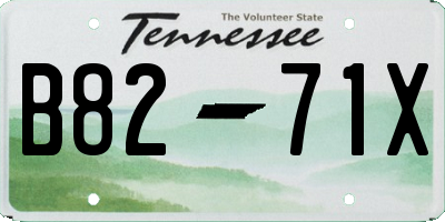 TN license plate B8271X