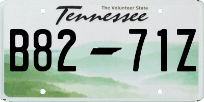 TN license plate B8271Z