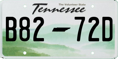 TN license plate B8272D