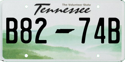 TN license plate B8274B