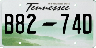 TN license plate B8274D