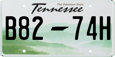 TN license plate B8274H