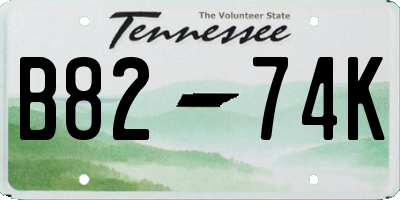 TN license plate B8274K