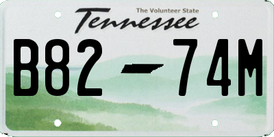 TN license plate B8274M