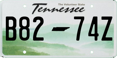TN license plate B8274Z
