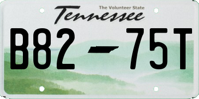 TN license plate B8275T