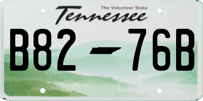 TN license plate B8276B