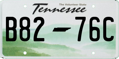 TN license plate B8276C