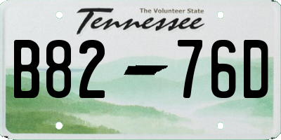 TN license plate B8276D