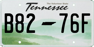 TN license plate B8276F