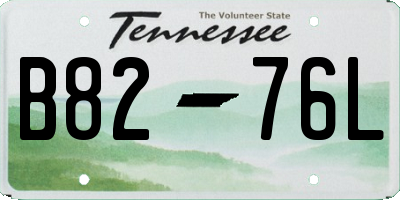 TN license plate B8276L