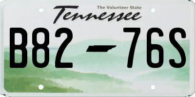 TN license plate B8276S