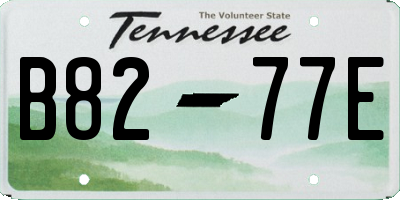 TN license plate B8277E