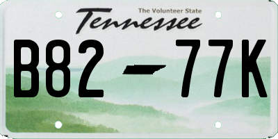 TN license plate B8277K