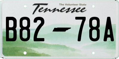 TN license plate B8278A