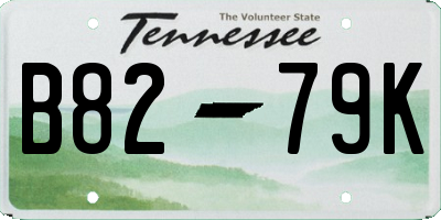 TN license plate B8279K