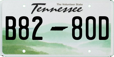 TN license plate B8280D