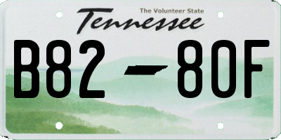 TN license plate B8280F