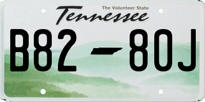 TN license plate B8280J