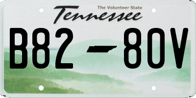 TN license plate B8280V
