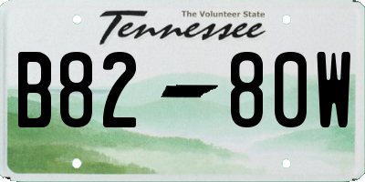 TN license plate B8280W