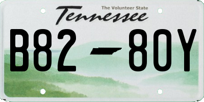 TN license plate B8280Y