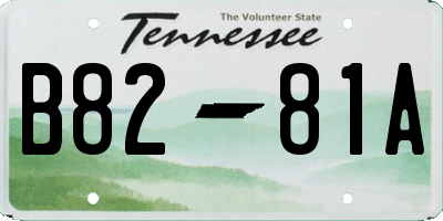TN license plate B8281A