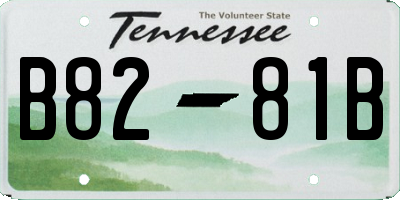 TN license plate B8281B