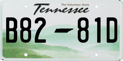 TN license plate B8281D